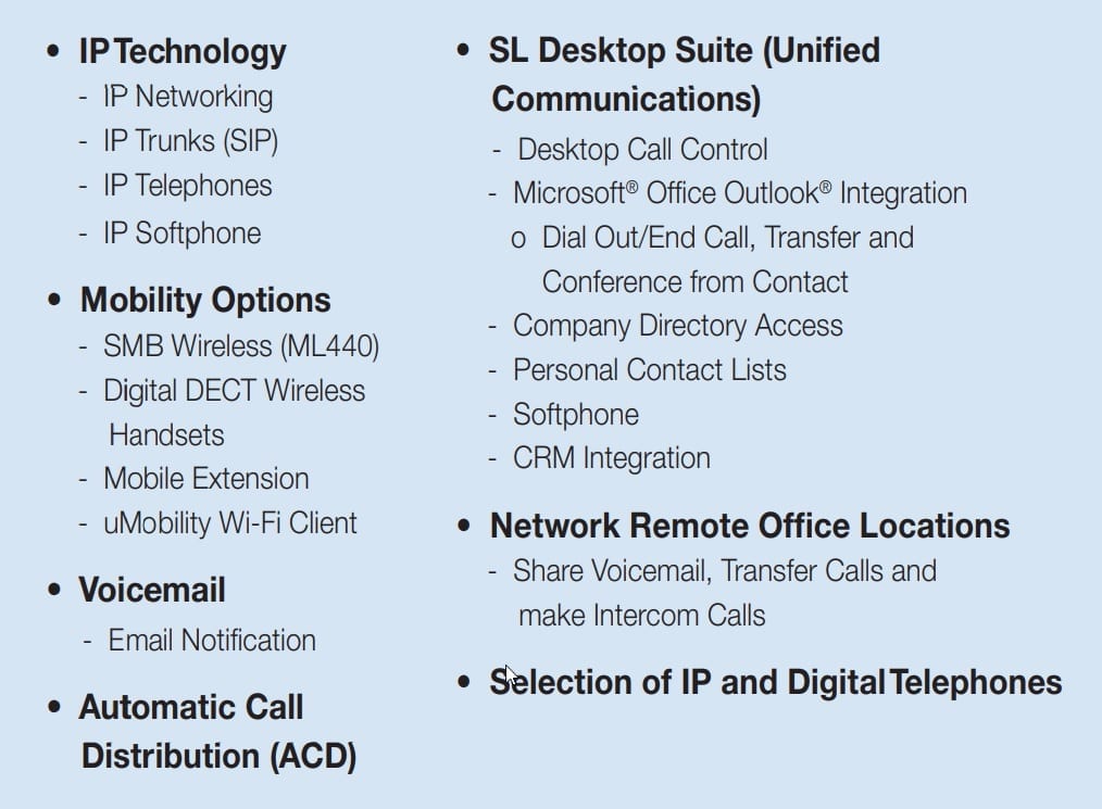 Pyer Phone Systems Melbourne - NEC - SL1100 Advantage information sheet